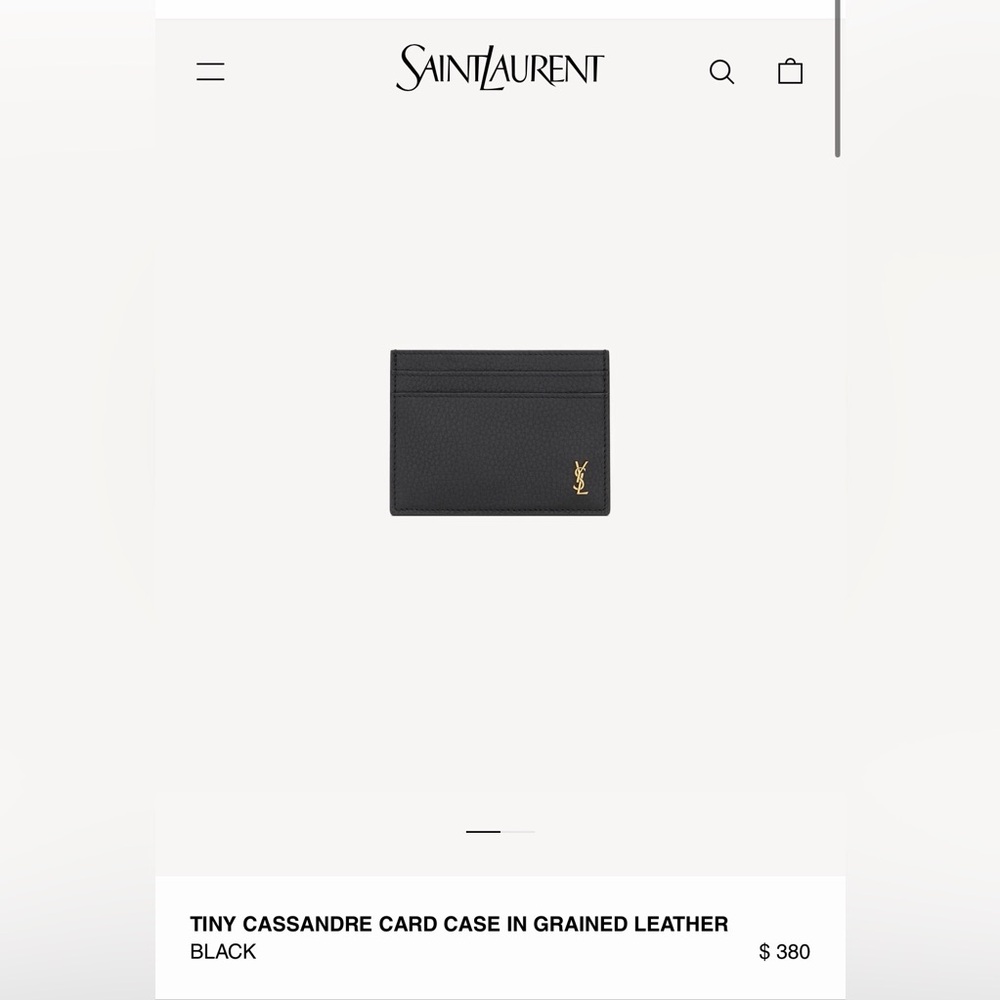 Saint Laurent Black Card Holder with Gold Logo
